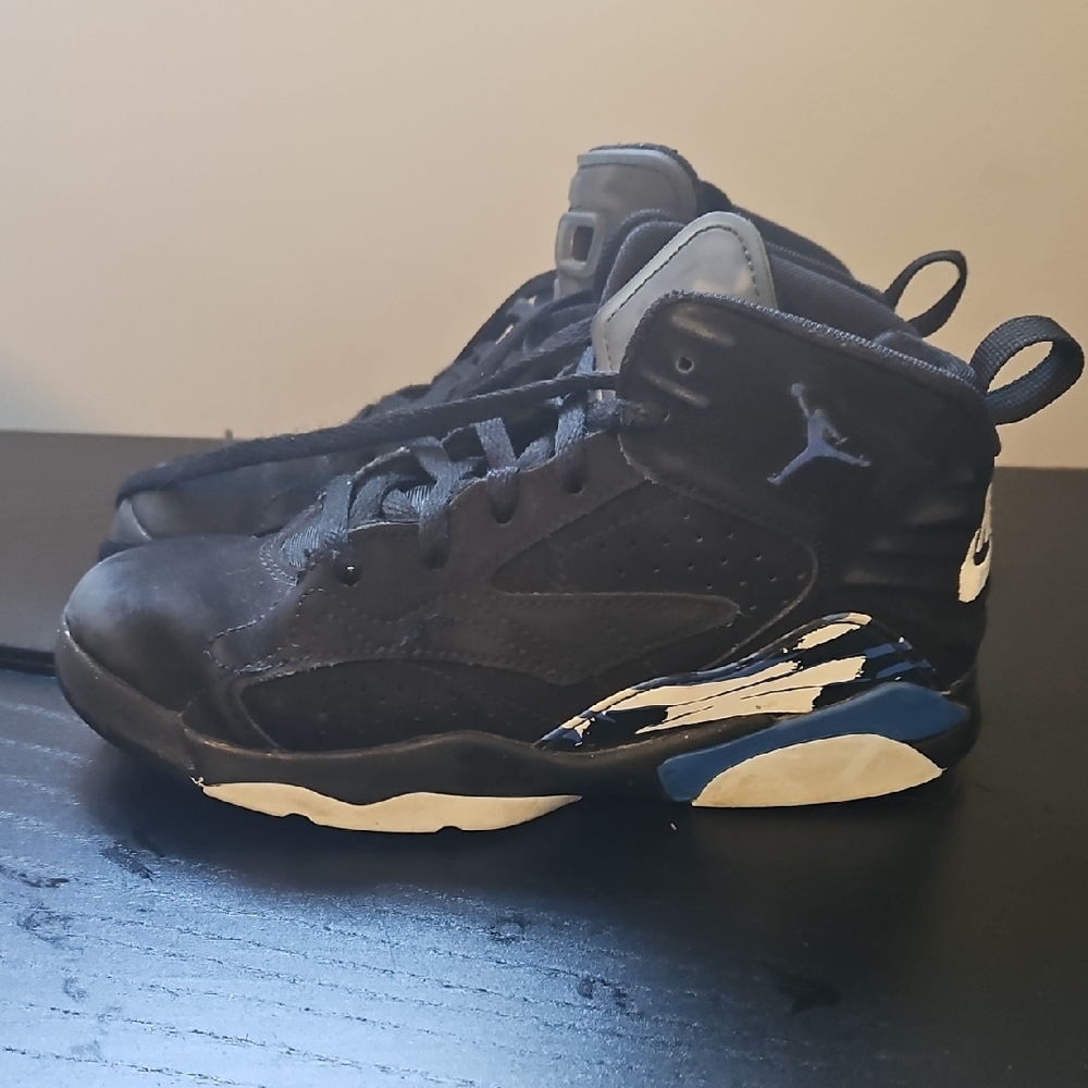 Jordan Kids' Black and Blue High-Top Sneakers